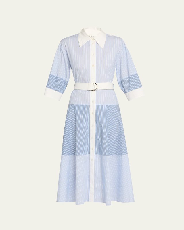Helmi Stripe Belted Shirtdress